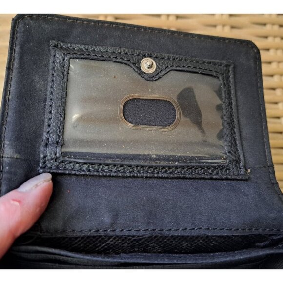 Relic Black Leather Brown Stitching Snap Front Credit Card ID Wallet 5.5x3.5 - Picture 5 of 7